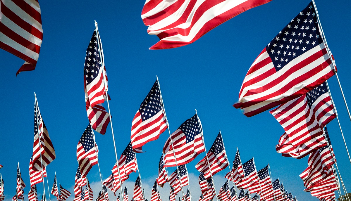 Field of US flags