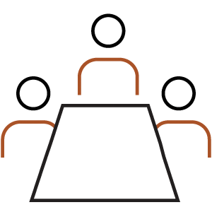 People around a table icon