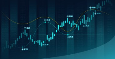 Stock market or forex trading graph