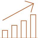 upward bar graph icon