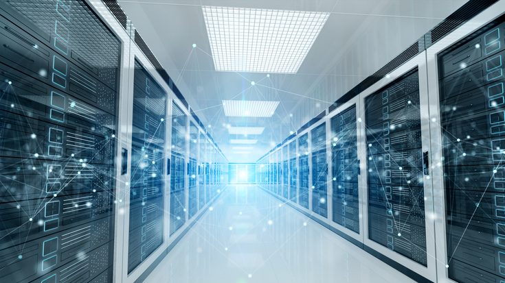 Data centers with graphic overlay